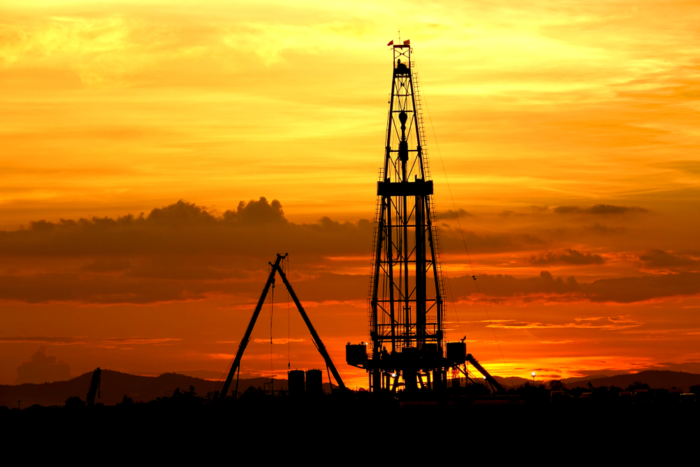 Sunset oil industry in the field